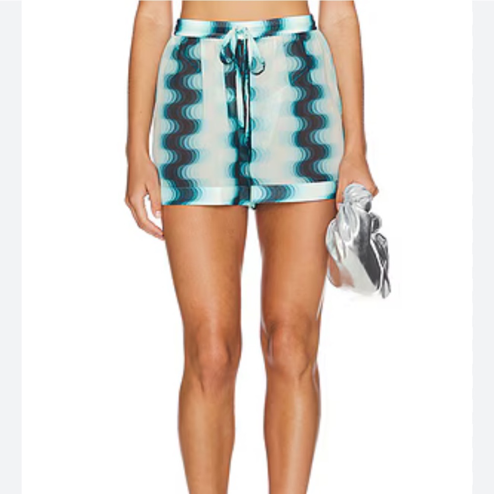 Devon Windsor Revolve Stylish Blue Patterned Women's Shorts